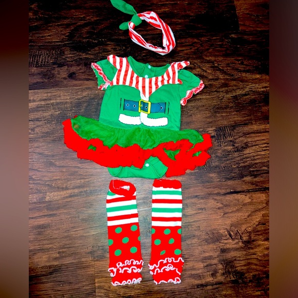 Girls baby infant elf costume dress outfit - Picture 1 of 5